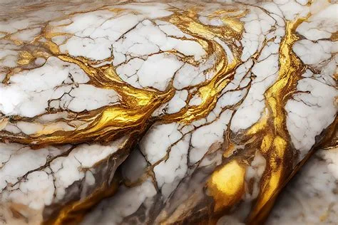 سرامیک کف سفید با رگه های طلایی برای فضایی لوکس و درخشان